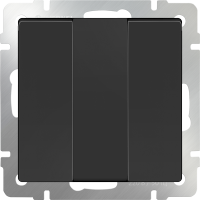 Выключатель трехклавишный Werkel 10A/250В черный матовый a051596